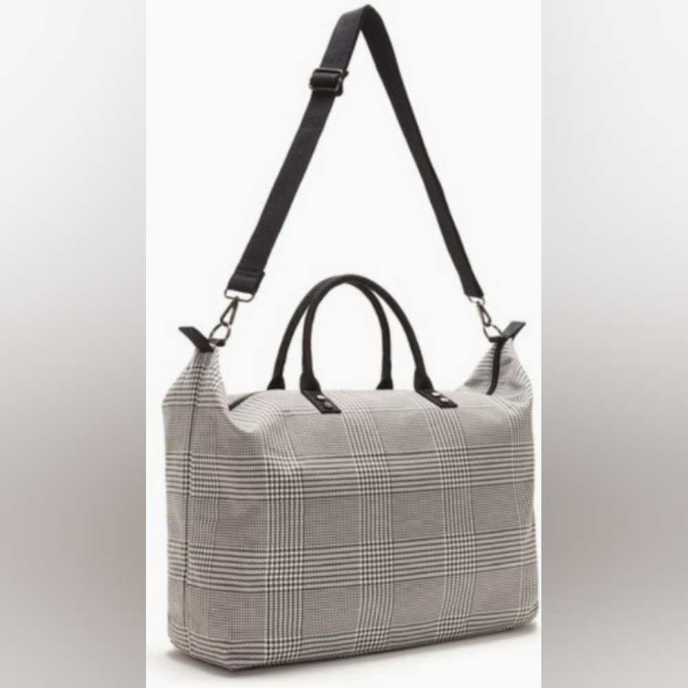 Lulu Dharma Weekender Stylish Black and White Checkered Bag New With Tags